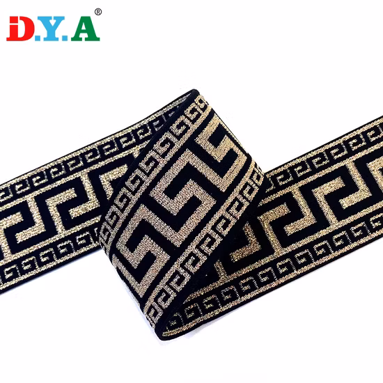 Listo para enviar alta elasticidad Great Wall Grid Lurex Jacquard elástico brillante para accesorios de prendas de vestir
